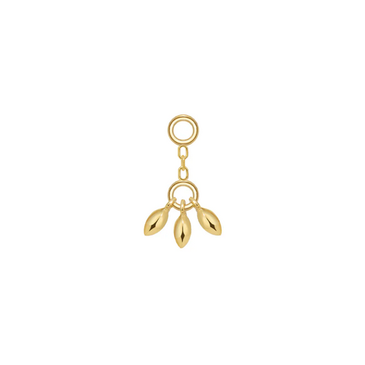 Triple Marquise Bead Tassel Chain Charm