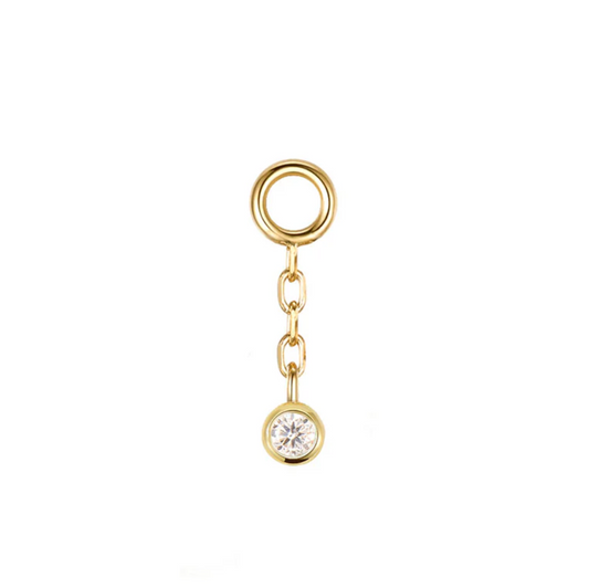 Tiny Bezel Diamond Chain Charm