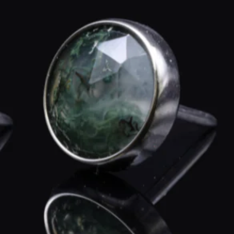 Rose Cut Cabochon - Titanium Bezel - Threadless