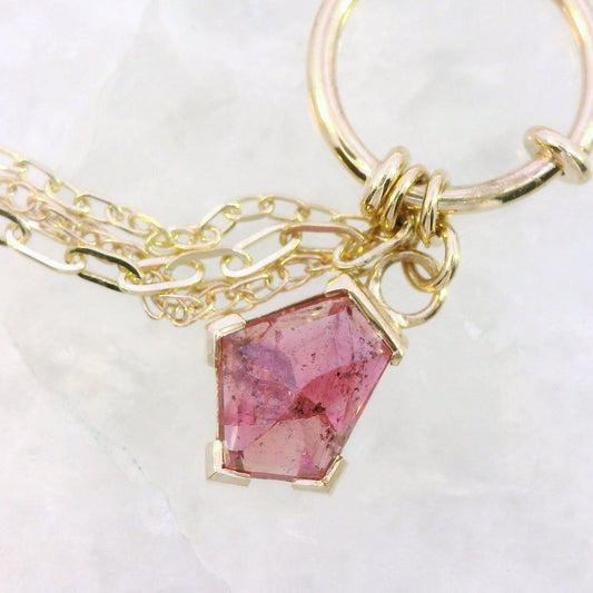 Chain Ring - Geo Winza Ruby Sapphire Yellow Gold