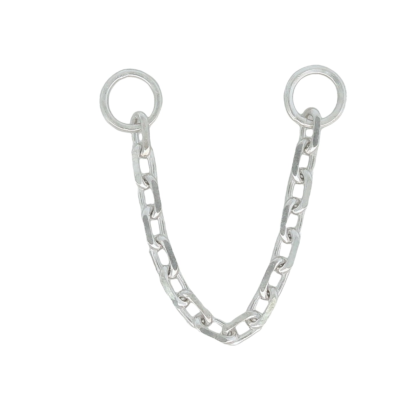 Diamond Cut Cable Chain 1.3mm - 14k White Gold - Single Draping Chain