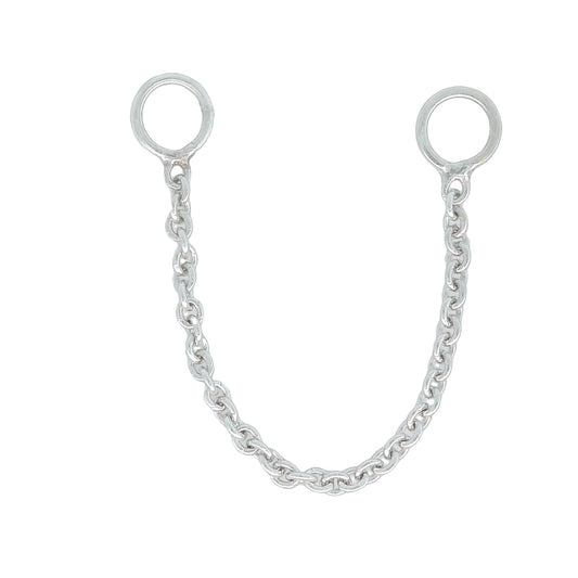 Round Cable Chain 1mm - 14k White Gold - Single Draping Chain