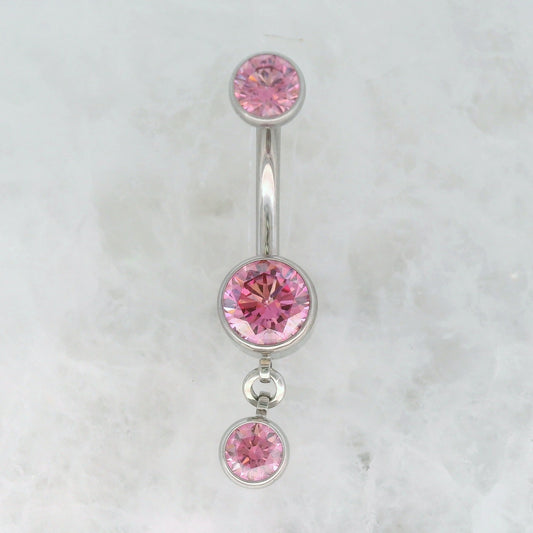 Bezel Single Dangle POST ONLY - Navel Curve