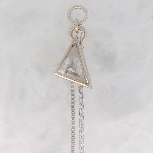 Salt and Pepper Diamond Triangle Dangle in White Gold