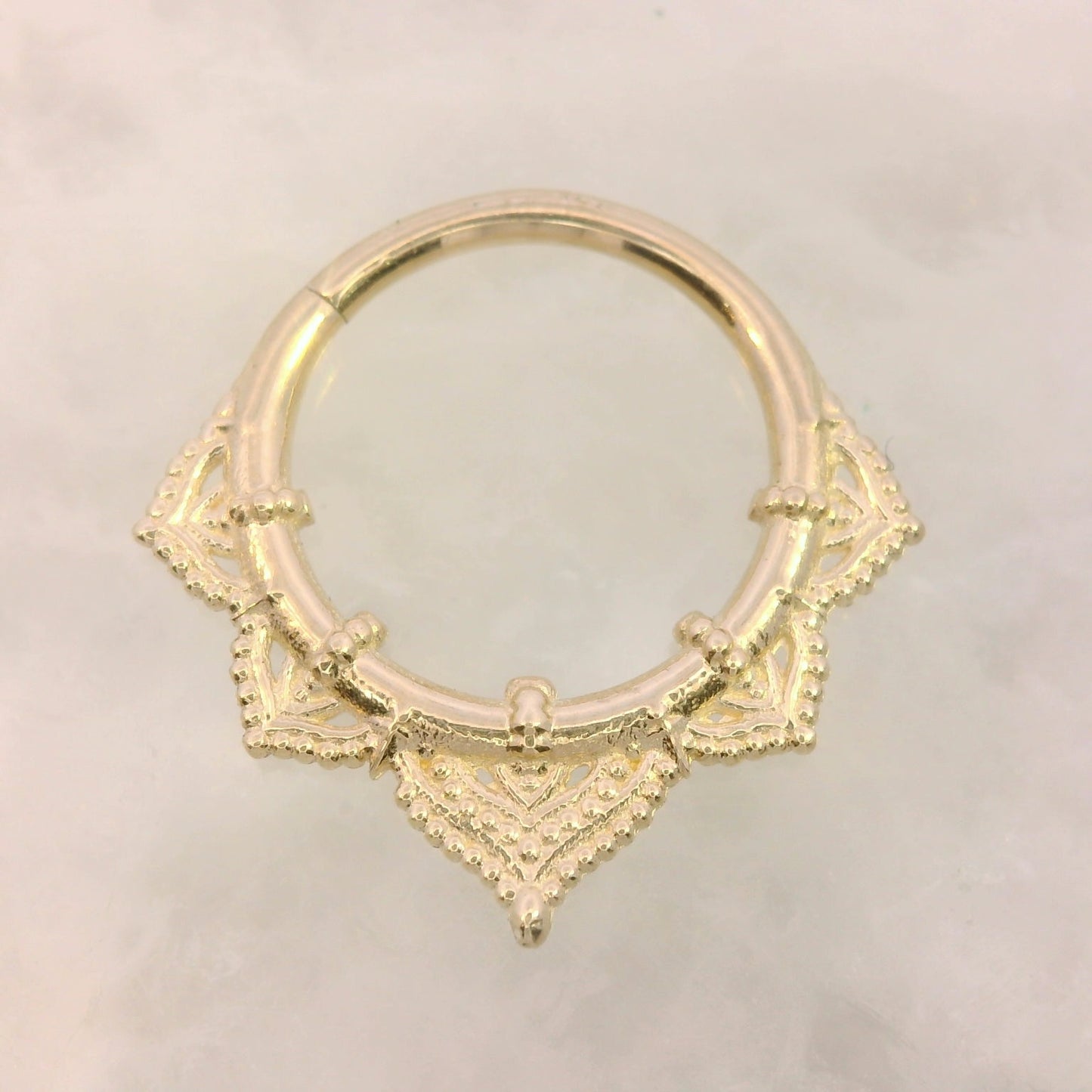 Beaded Lotus Continuous Ring