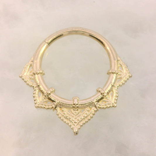 Beaded Lotus Continuous Ring