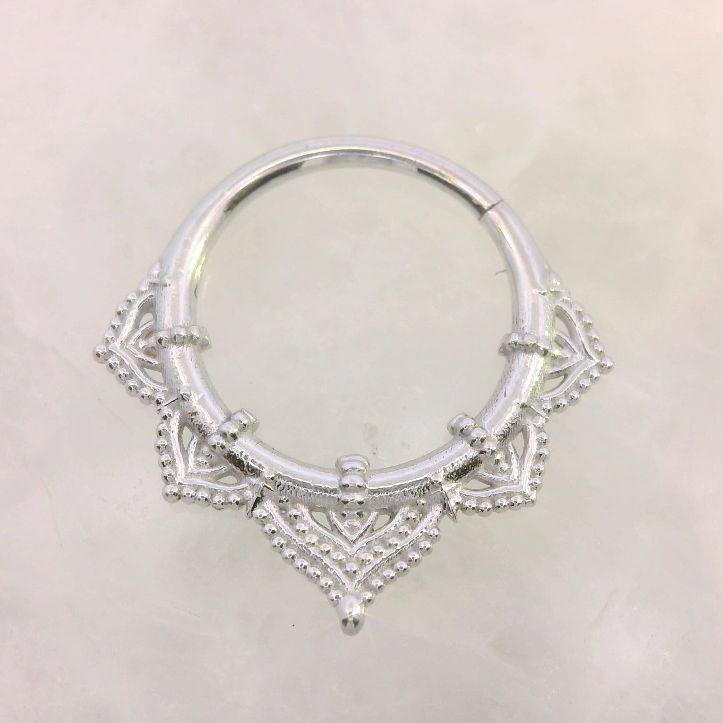 Beaded Lotus Continuous Ring