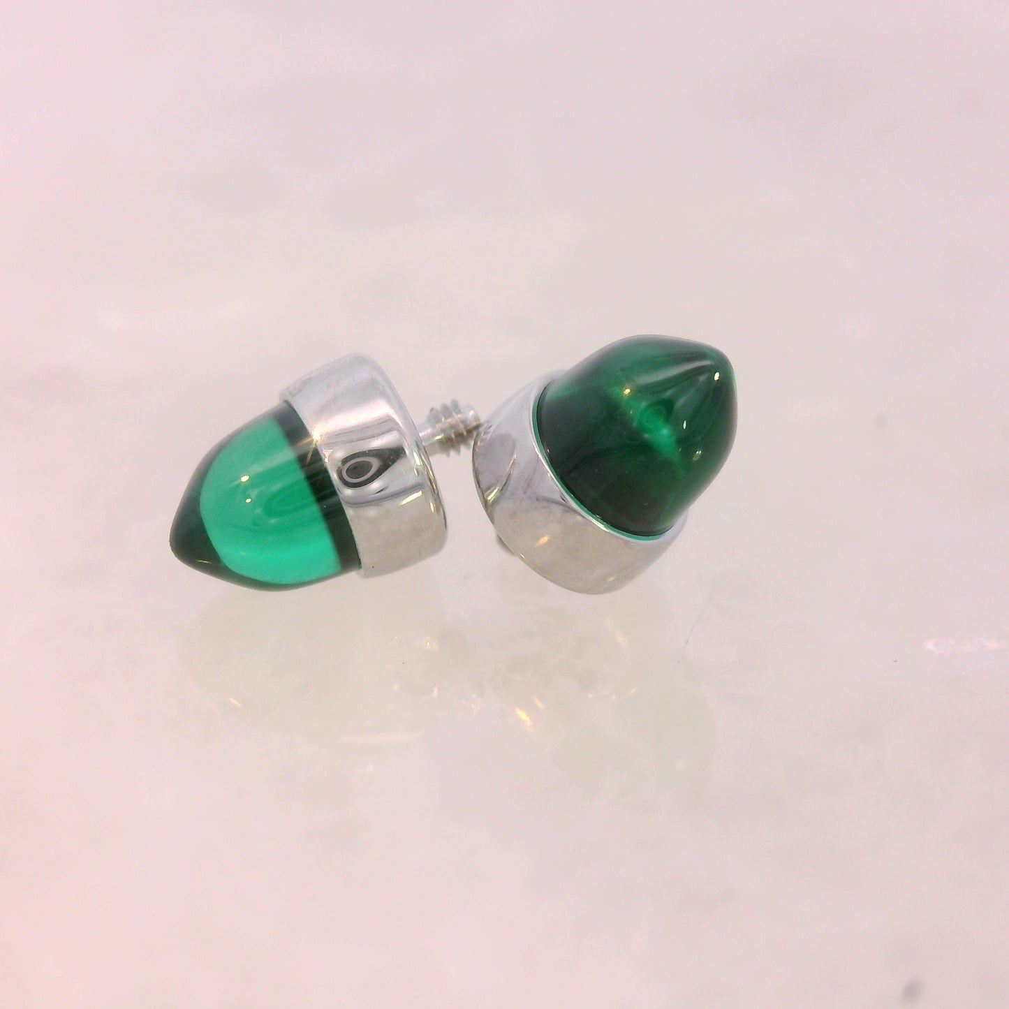 Bullet Opal and Stone in Bezel Setting - Steel - Threaded