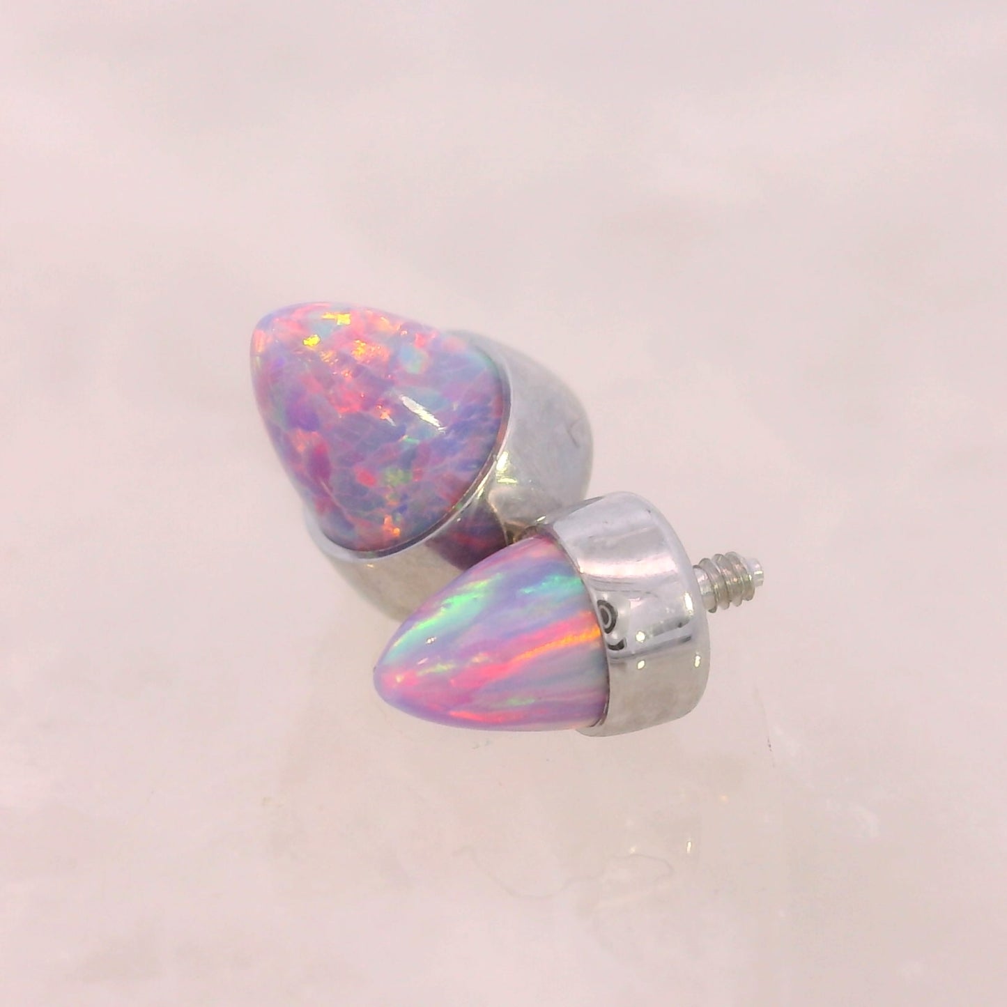 Bullet Opal and Stone in Bezel Setting - Steel - Threaded
