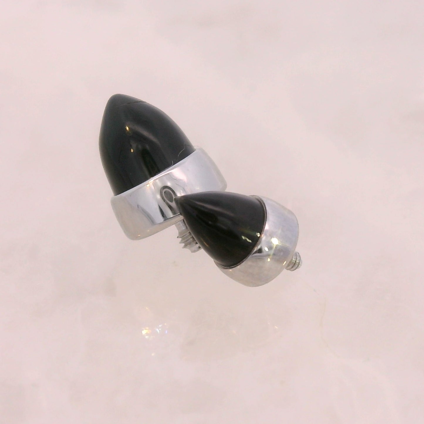 Bullet Opal and Stone in Bezel Setting - Steel - Threaded