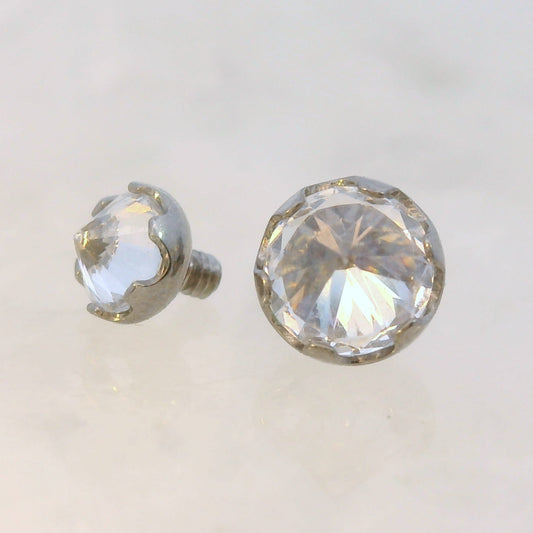 Inverted Faceted Gem - Prong Titanium - Threaded