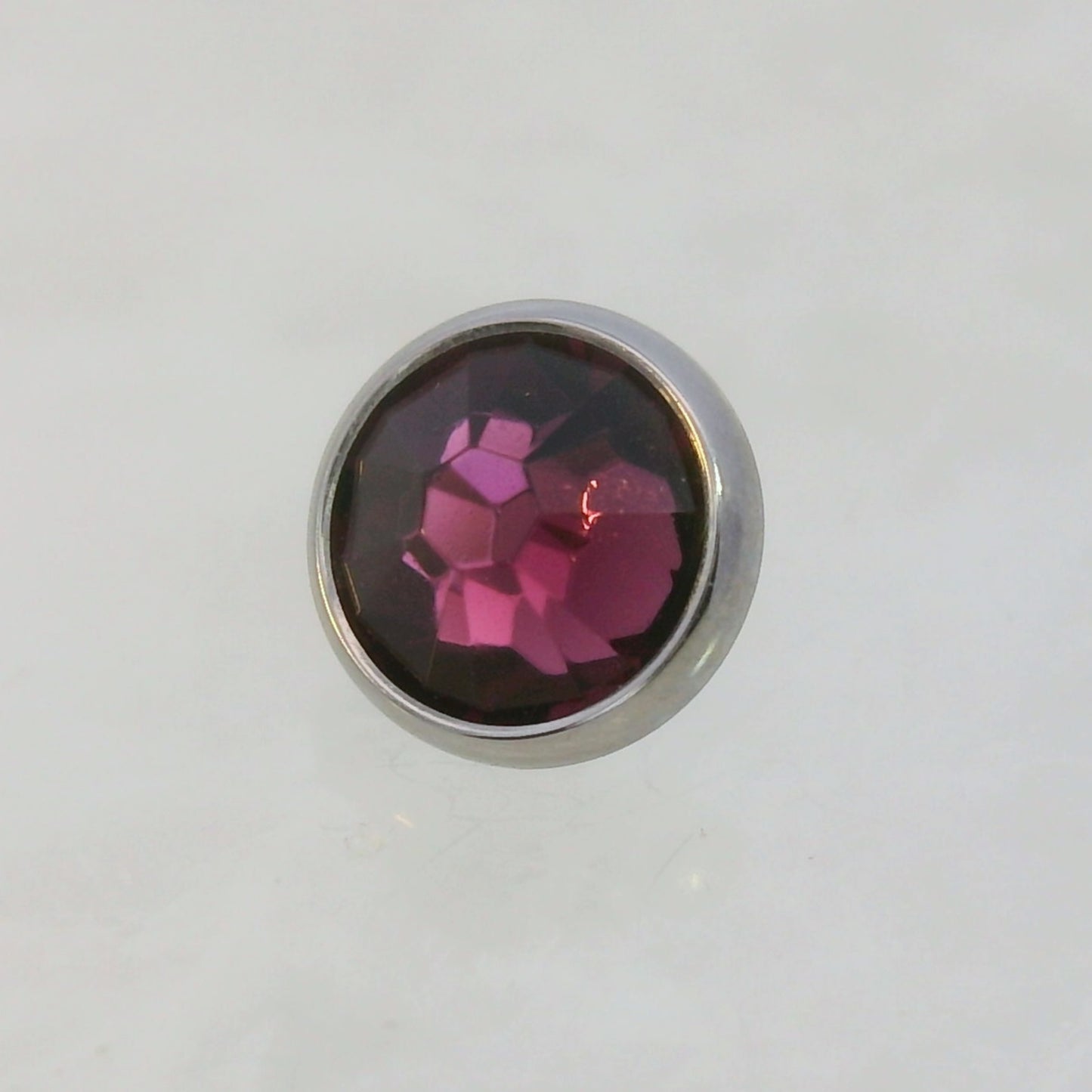 Titanium Flat Back Gems in Bezel Setting - Threaded
