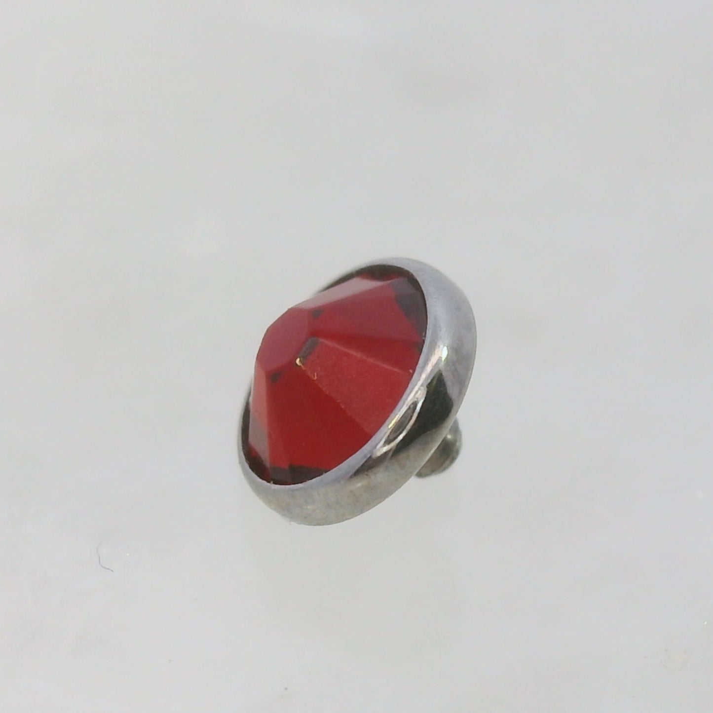 Titanium Flat Back Gems in Bezel Setting - Threaded