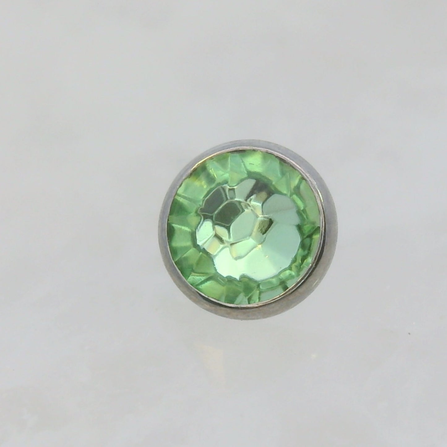 Titanium Flat Back Gems in Bezel Setting - Threaded