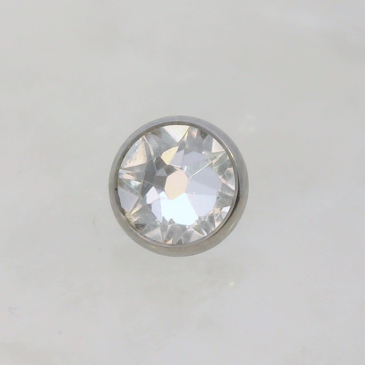 Titanium Flat Back Gems in Bezel Setting - Threaded