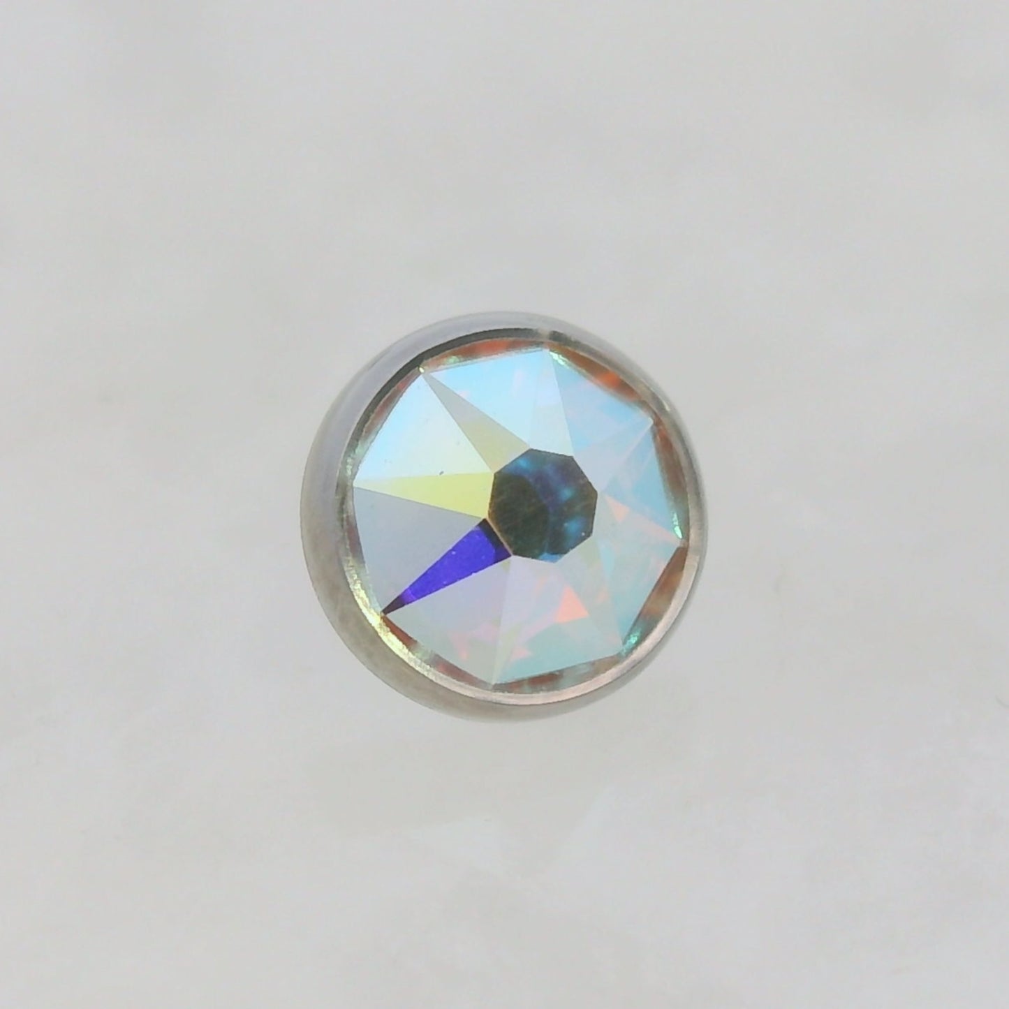 Titanium Flat Back Gems in Bezel Setting - Threaded