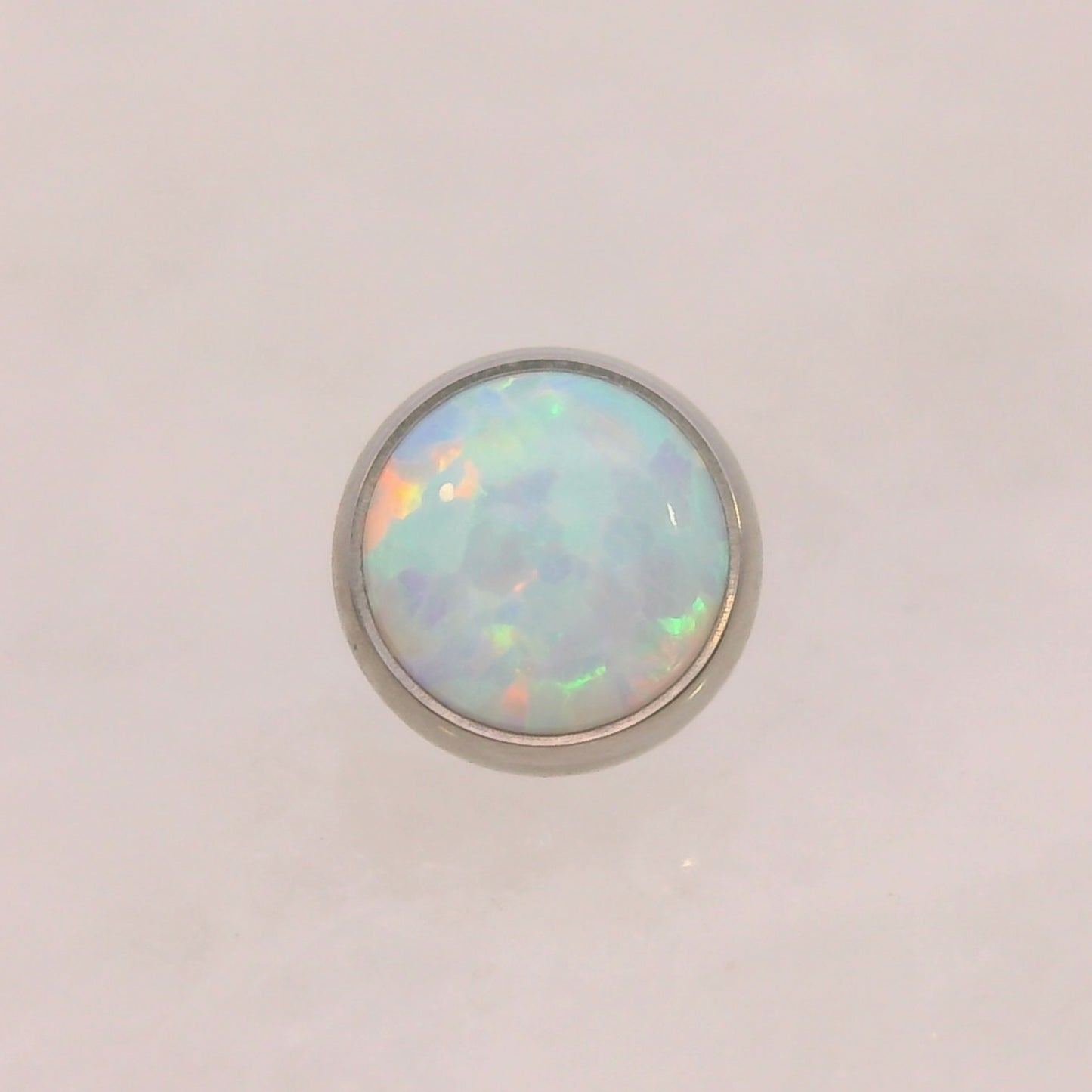 Bezel Set Opal & Stone Cabs - Titanium - Threaded