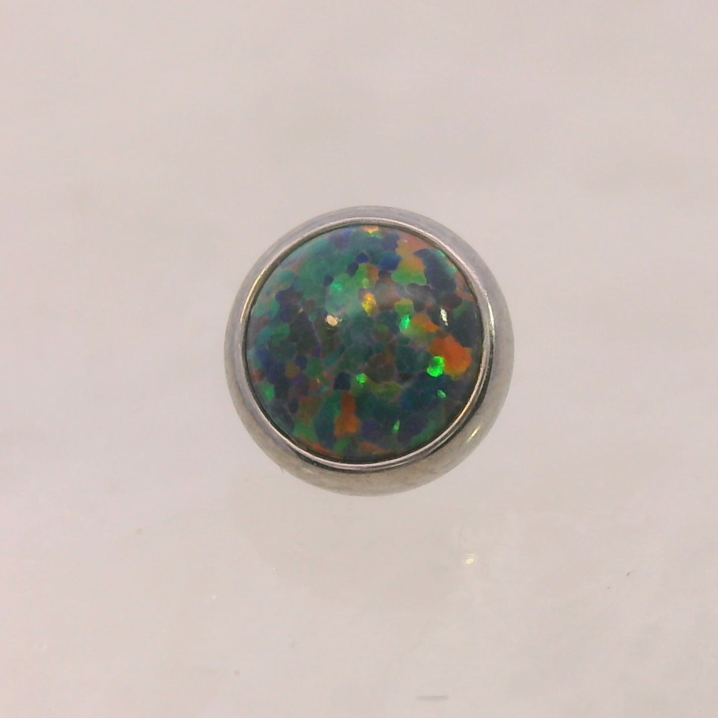 Bezel Set Opal & Stone Cabs - Titanium - Threaded