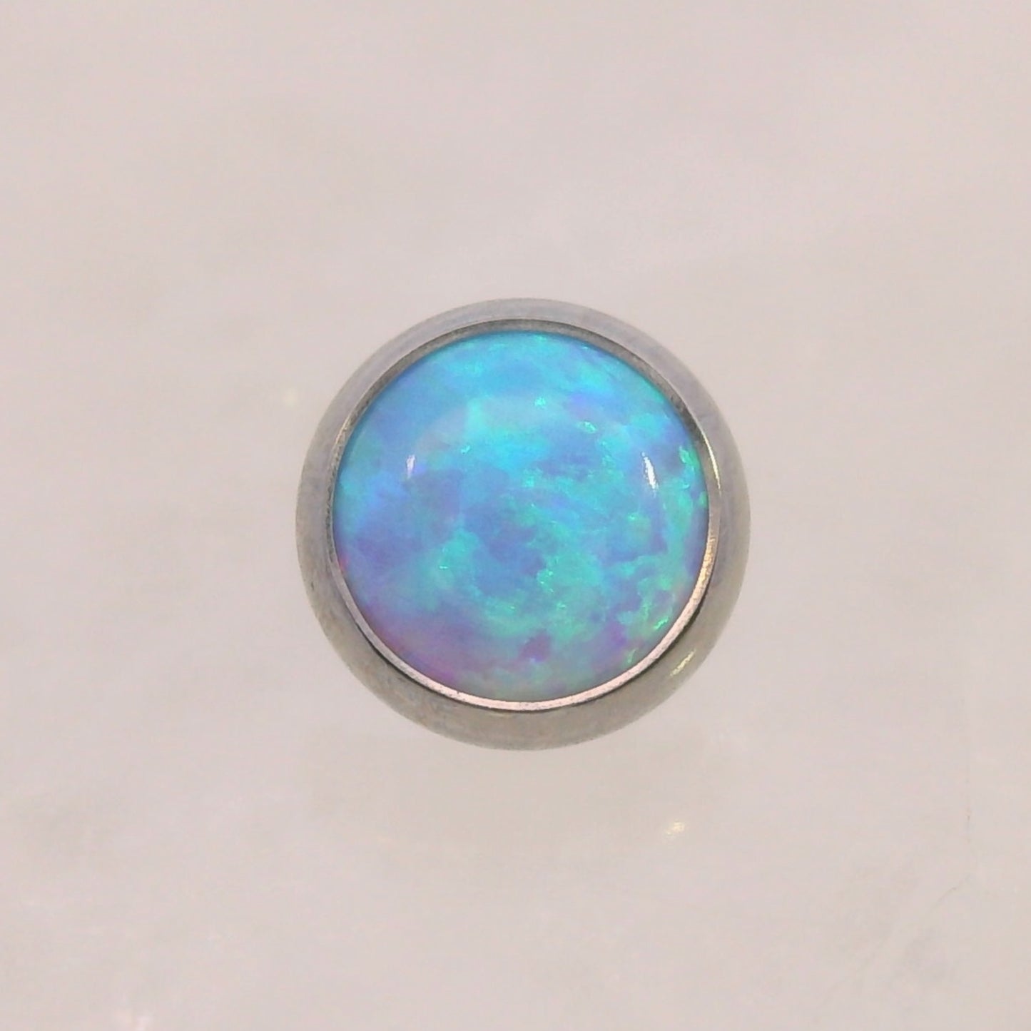 Bezel Set Opal & Stone Cabs - Titanium - Threaded