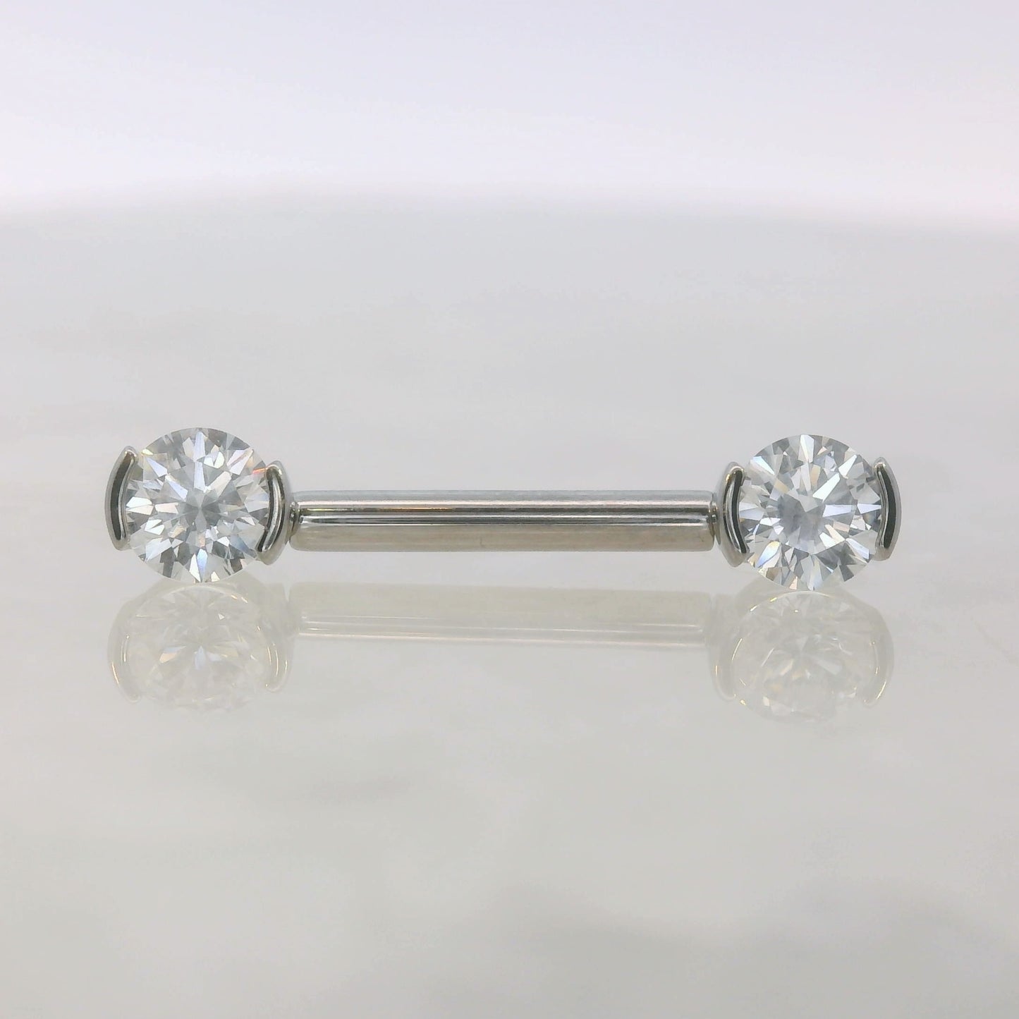 2 Prong Orbit Forward Facing Gems - Titanium - Threadless