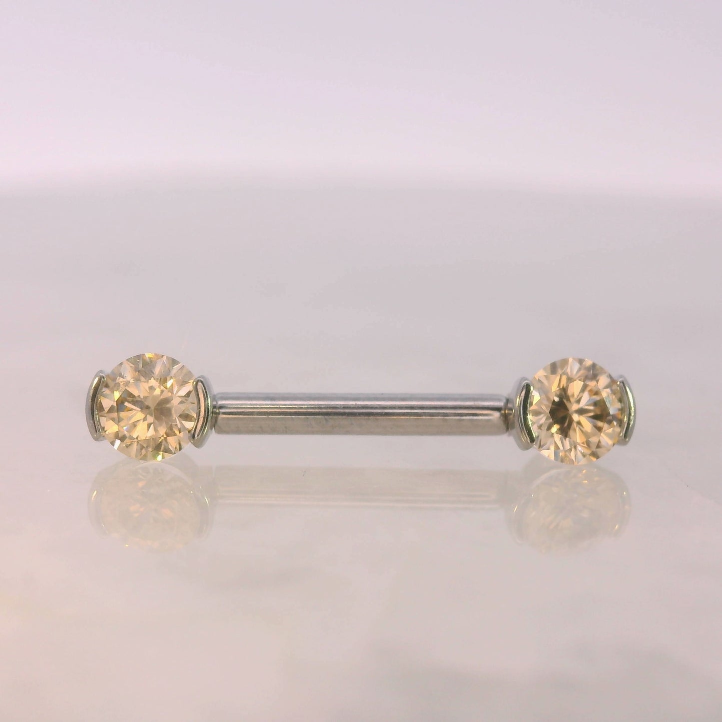 2 Prong Orbit Forward Facing Gems - Titanium - Threadless