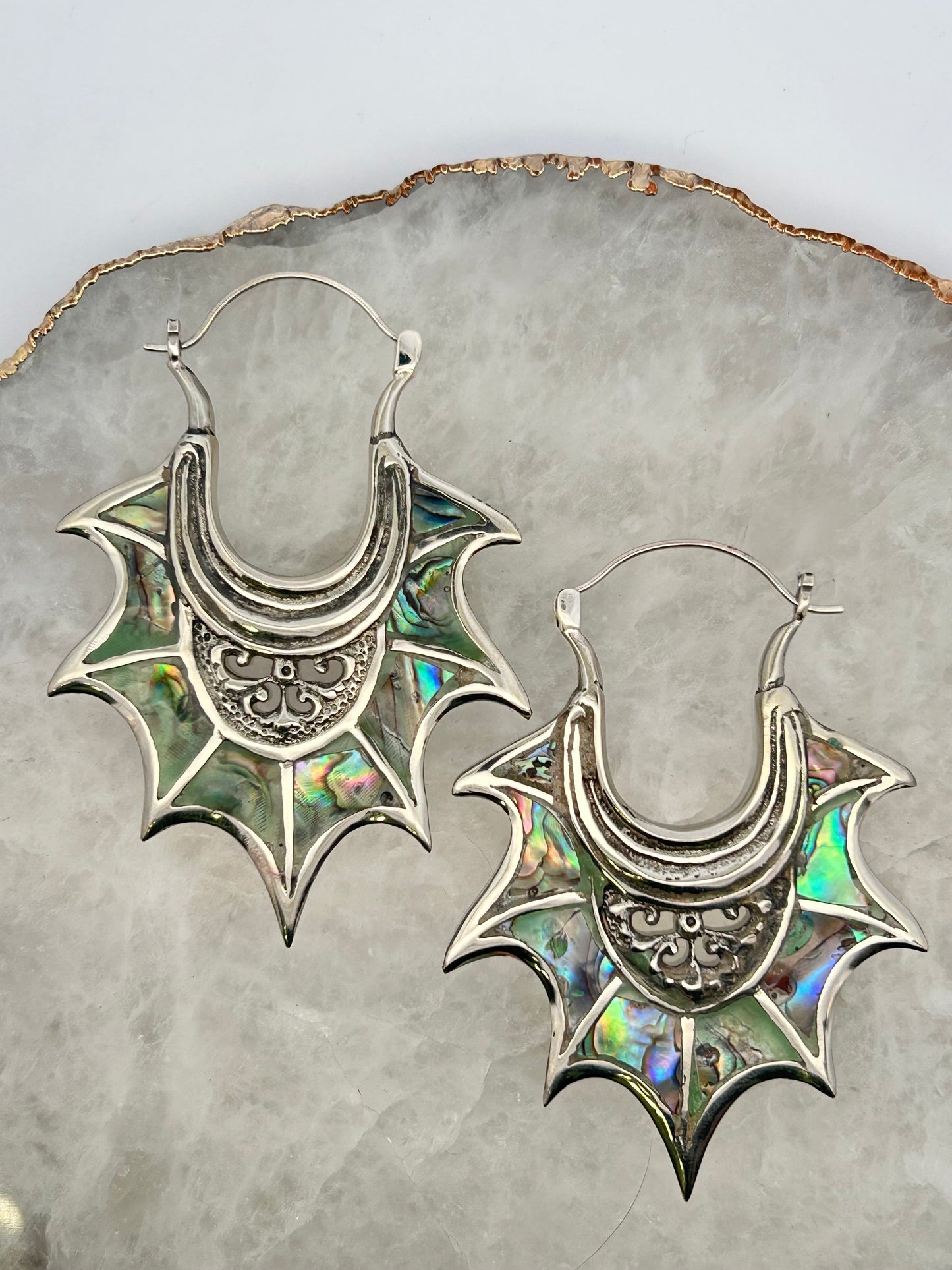 Spikey Abalone Earrings