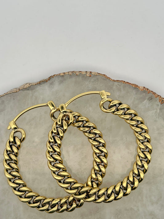 Curb Chain Hoops