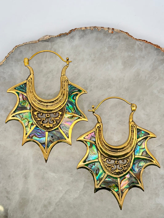 Spikey Abalone Earrings