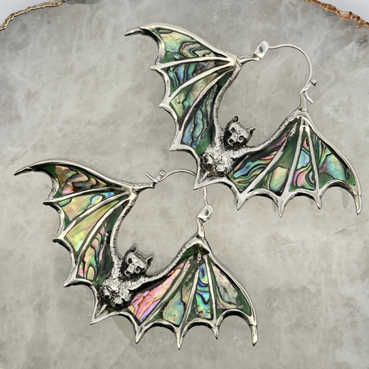 Abalone Bat Earrings