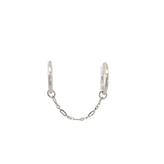 Brilliant Figaro Chain 1.5mm - 14k White Gold - Single Draping Chain