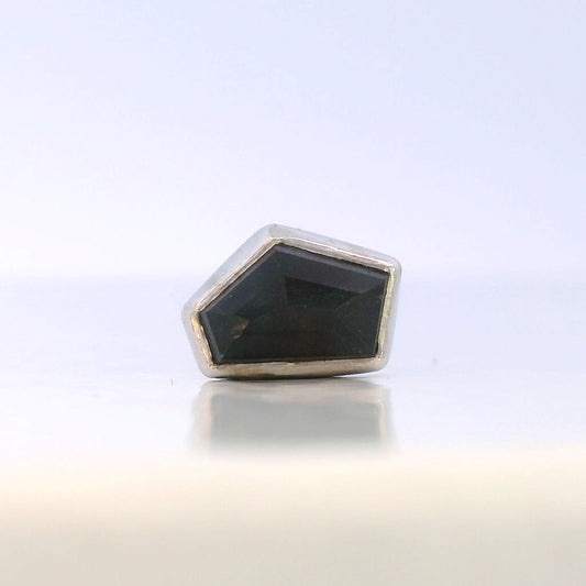 Deep Blue Green Sapphire White Gold