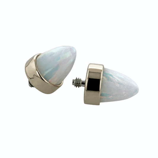 Bullet Opal and Stone in Bezel Setting - Steel - Threaded