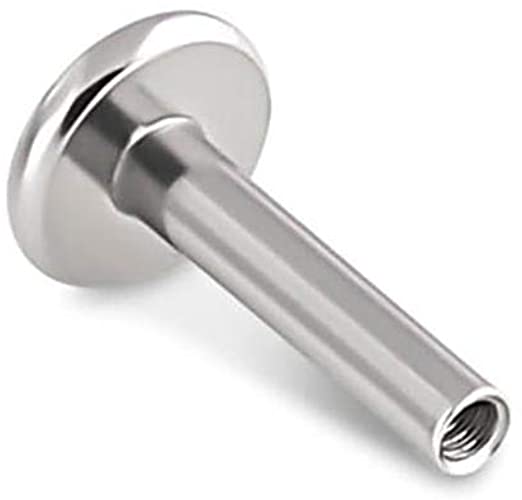 Internally Threaded - Flat Back Labret Posts - Titanium