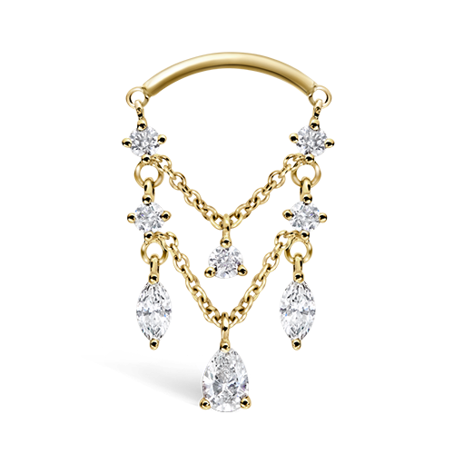 Chandelier Floating Drape Chain with Diamonds
