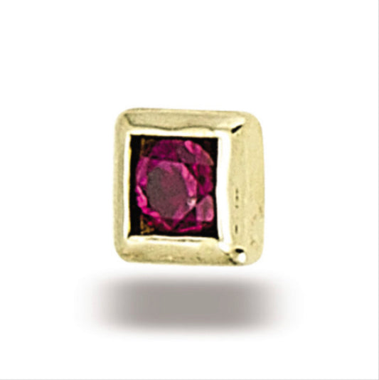 Square Bezel Set Round Gem