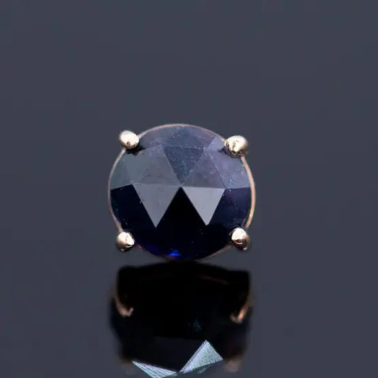 Rose Cut Blue Sapphire Rose Gold