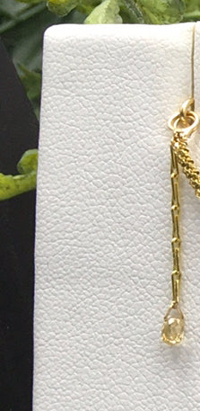 Pinsetta Chain & Champagne Diamond Briolette Dangle