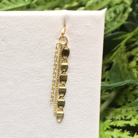 Triple Dangle Chain - Cable, Box, and Marquise Mirror Link Chain