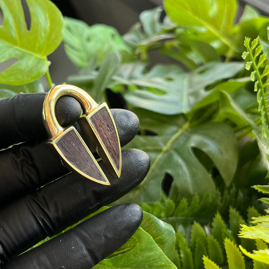 Yellow Brass and Wood Keyholes