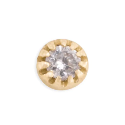 Scallop Bezel Set Gem