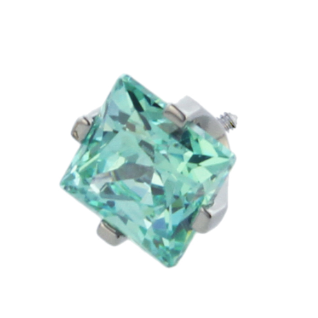 Princess Cut Prong Gems Set on Axis - Threaded