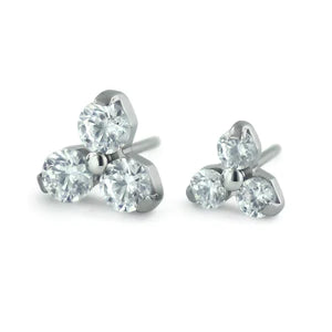 Trinity with Faceted Gems - Titanium